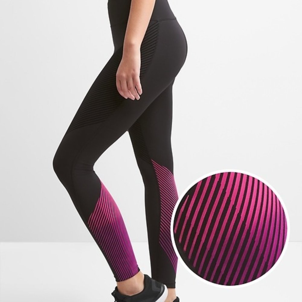 NWT GapFit Textured Stripe Leggings Sculpt Compression